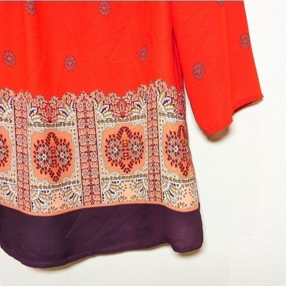 Anthropologie Maeve Rila Bordered Boho Printed Top - Picture 6 of 15